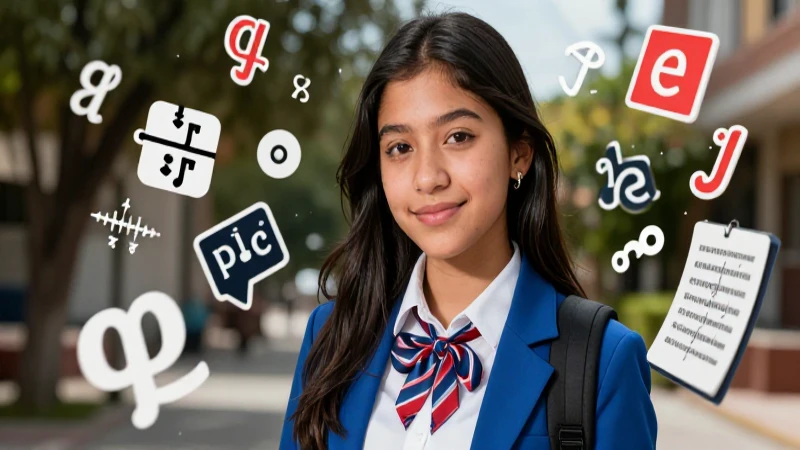 Quieres 50 ejemplos de determinantes posesivos para aprender 15 Estudiante vibrante y símbolos lingüísticos
