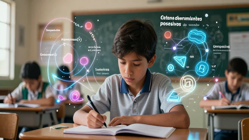Quieres 50 ejemplos de determinantes posesivos para aprender 24 Estudiante enfocado en gramática mexicana