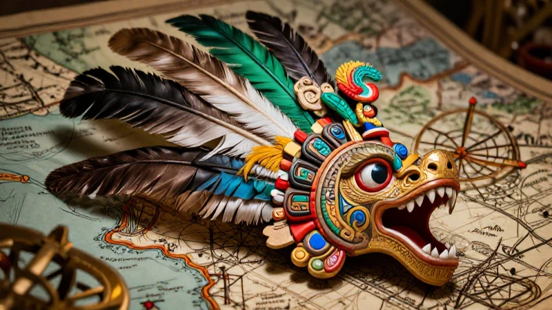 Ilustración histórica azteca de lujo y alta calidad