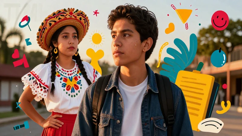 Estudiante mexicano moderno y su herencia cultural