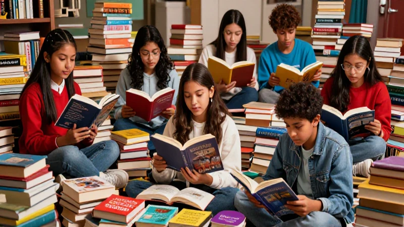 Estudiantes diversos leyendo, estilo editorial mexicano