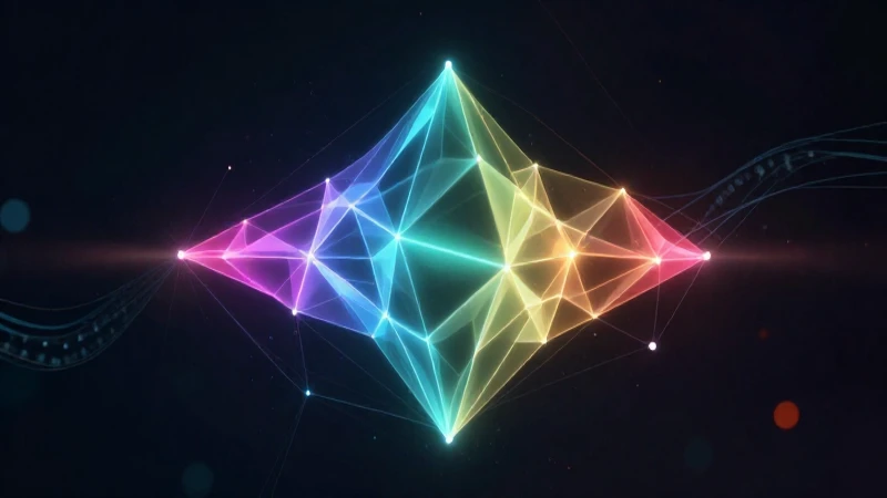 Visualización de datos geométricos futurista y vibrante