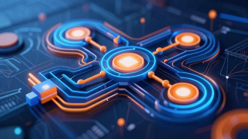 Diagramas de flujo: Ejemplos y su simbología esencial 4 Ilustración abstracta con flujos geométricos dinámicos