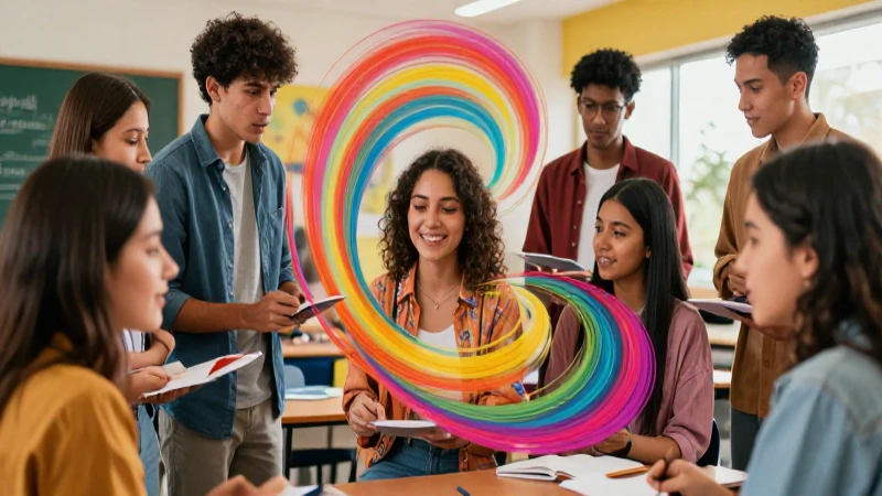 Diversidad lingüística juvenil en moderno aula