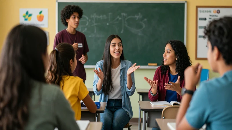 Claves para una comunicación efectiva: Dialogamos y construimos juntos 3 Estudiantes mexicanos dialogan vibrante en aula moderna