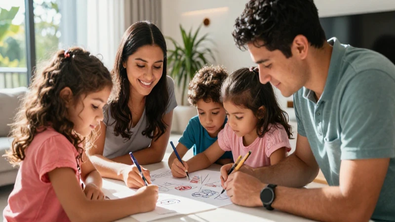 Aprender y dibujar juntos en casa
