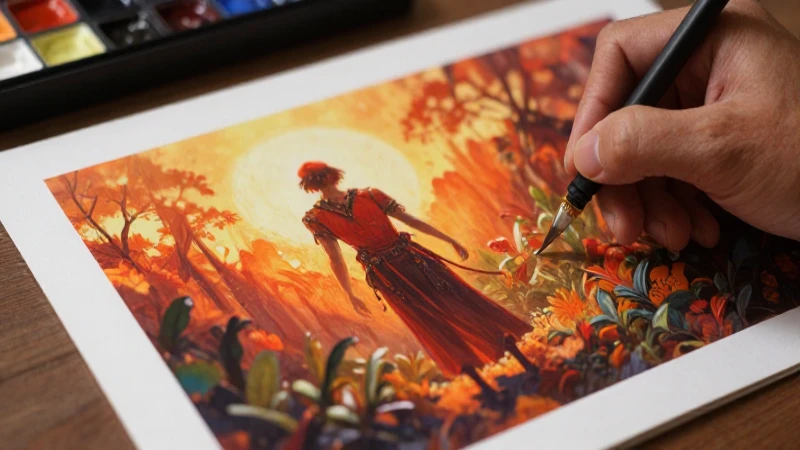 Crea dibujos impresionantes con colores cálidos y materiales profesionales
