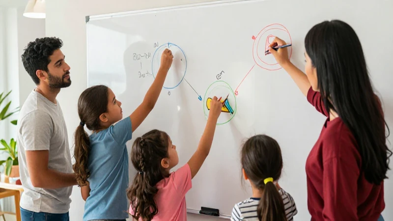 Familia mexicana diversa colaborando en casa