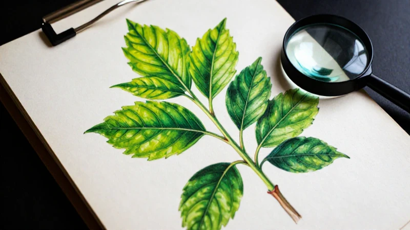 Ilustración botánica vibrante y detallada de una planta