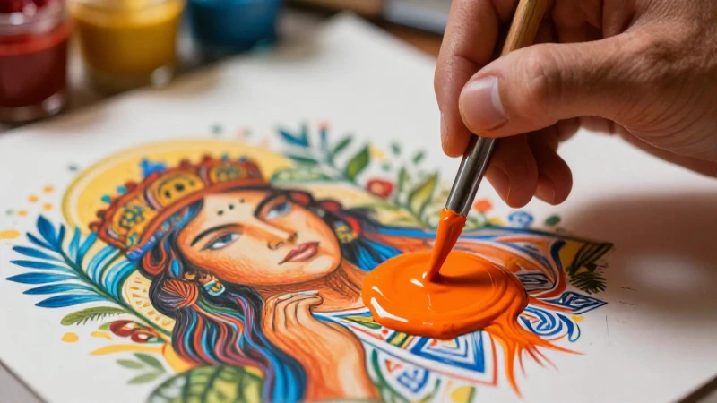 Mezcla vibrante de colores cálidos y fríos