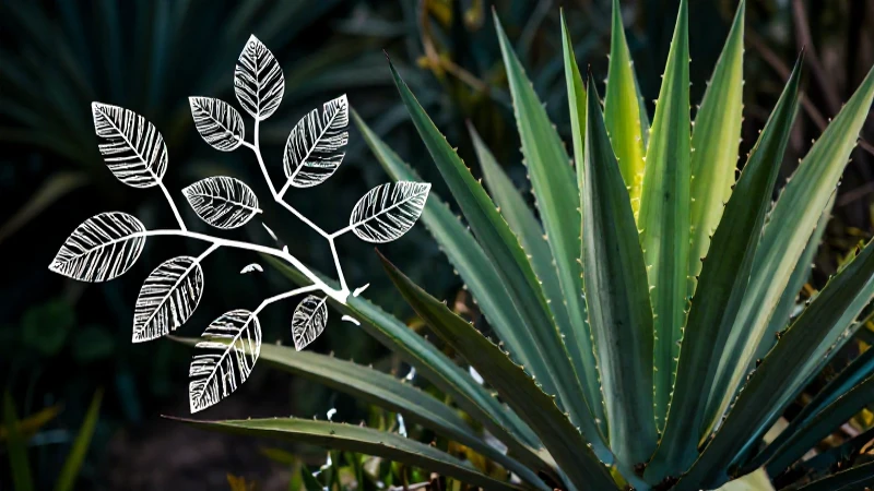 Qué significan las dicotomías en botánica y lingüística 3 Agave estilizado representando estructuras lingüísticas visuales