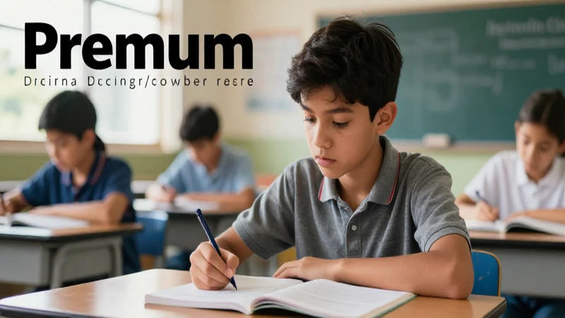 Estudiante concentrado aprendiendo en aula moderna