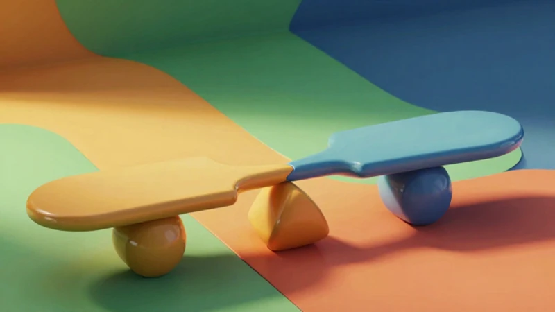 Estructura geométrica 3D representa equilibrio