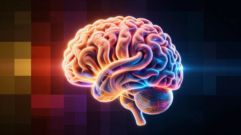 Cerebro abstracto de alto contraste, estilo revista moderna