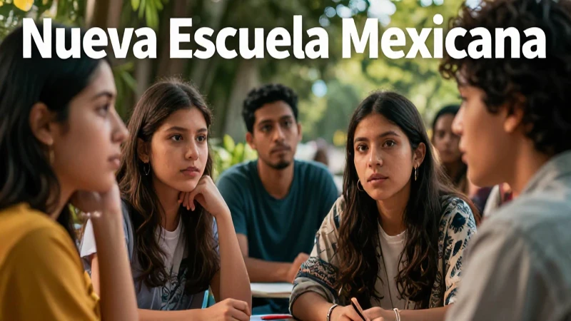 Juventud diversa ilustrando la Nueva Escuela Mexicana