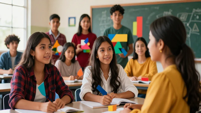 Estudiantes mexicanos vibrantes en un aula moderna