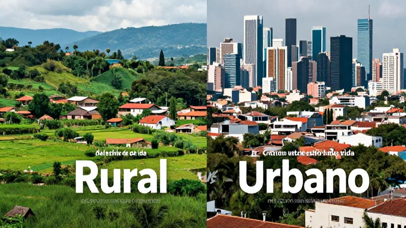 Contraste visual entre la vida rural y urbana