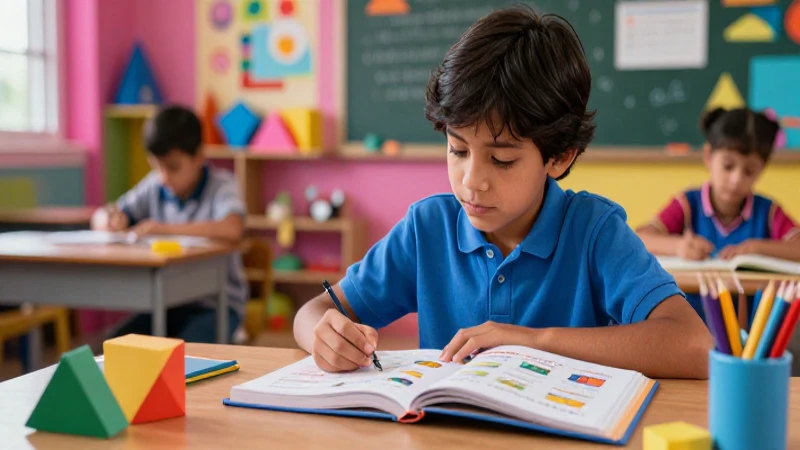 los mejores libros de texto para todos los niveles educativos 3 Ilustración vibrante de aula mexicana moderna