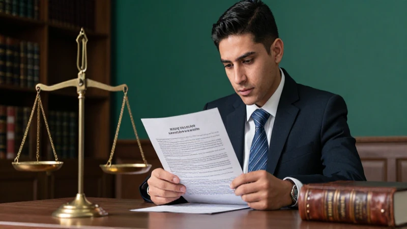 Joven profesional mexicano analizando documentos legales