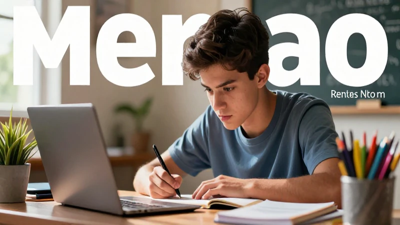 Estudiante brillante y concentrado en ambiente mexicano vibrante