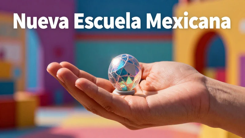 Manos sostienen un objeto brillante en entorno educativo
