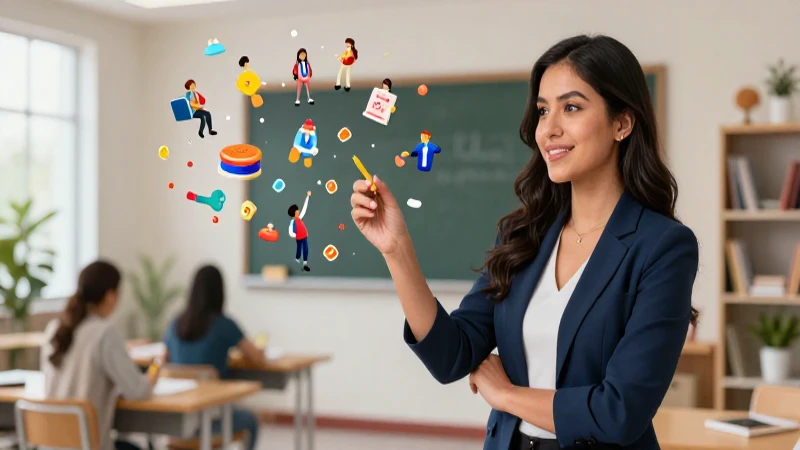 Ilustración dinámica de un educador mexicano moderno
