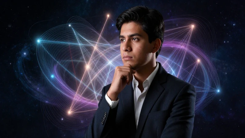Joven estudioso contempla el cosmos estelar vibrante