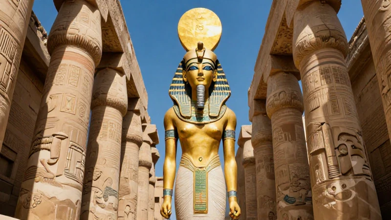 Deidad egipcia majestuosa en Karnak