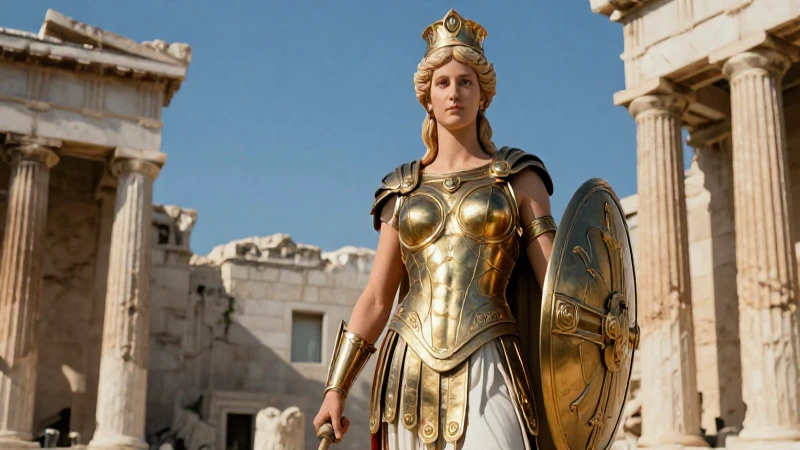 Dioses Griegos: Características y Quiénes Eran Ellos 5 Atenea, diosa guerrera de la sabiduría, majestuosa