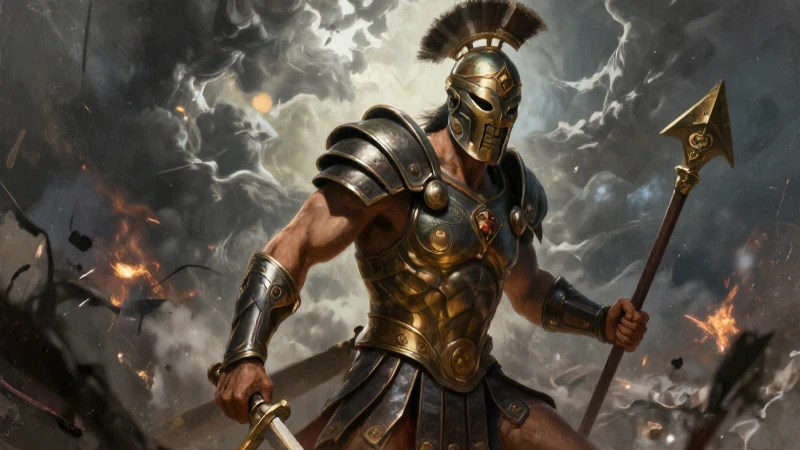 Dioses Griegos: Características y Quiénes Eran Ellos 6 Ares, guerrero épico griego, pintura detallada