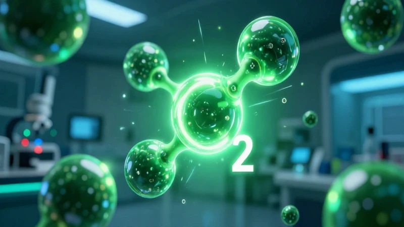 Moleculas de CO2 vibrantes en laboratorio futurista