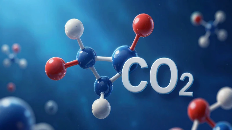 Molecula de CO2 dinámica en atmósfera azul vibrante