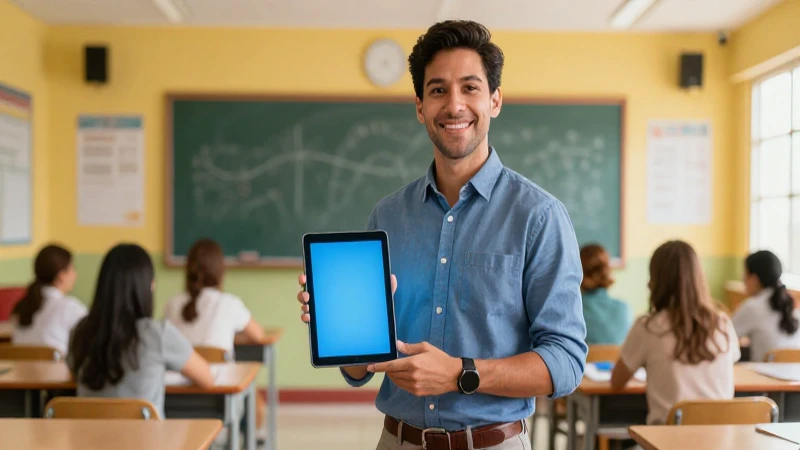 Potencia tus habilidades docentes con nuestro diplomado de la Nueva Escuela Mexicana 3 Educador moderno en vibrante aula mexicana