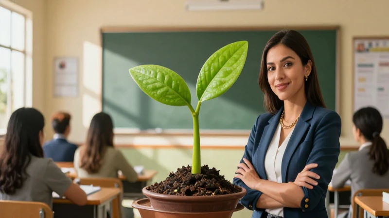 Diplomado en Tlaxcala: Educación de calidad en la Nueva Escuela Mexicana 4 Educador mexicano moderno con crecimiento simbolizado