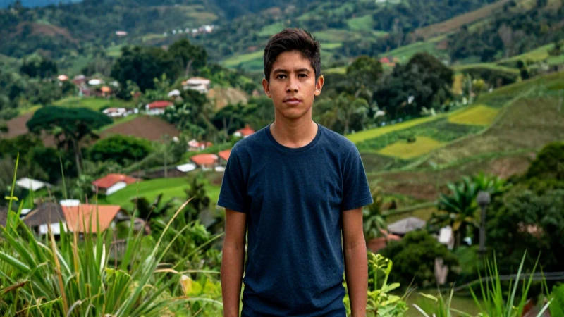 Retrato dinámico guatemalteco con estilo editorial cinematográfico