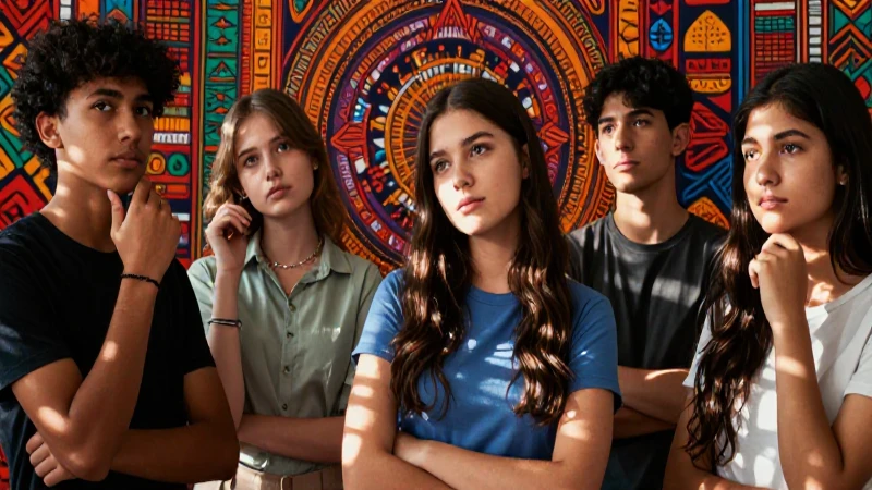 Ilustración dinámica de jóvenes diversos culturales