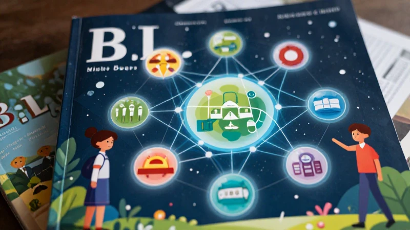 Ilustración educativa: red de conocimiento moderno