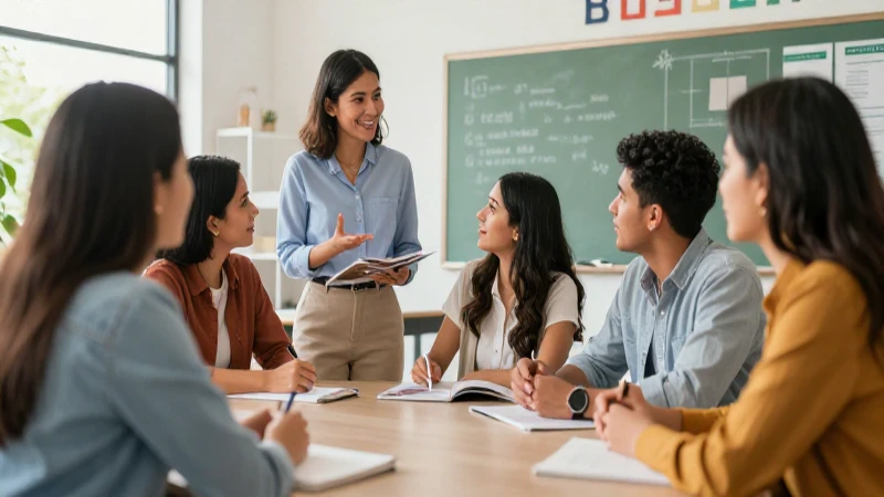 Discrepancia: definición, concepto y su importancia actual 5 Ilustración dinámica de colaboración educativa mexicana vibrante