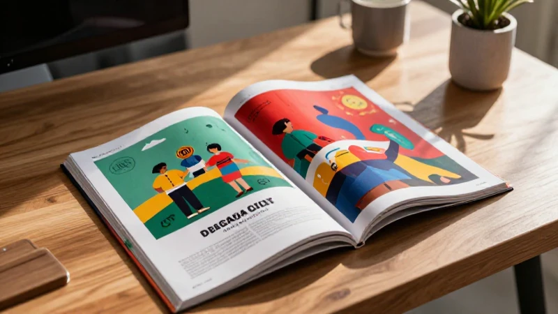 Composición dinámica sobre escritorio con colores mexicanos vibrantes
