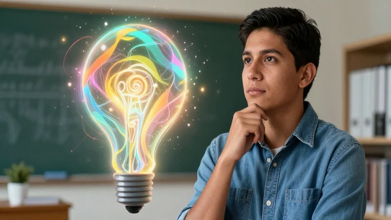 Joven mexicano reflexiona ante una idea abstracta
