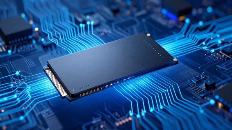 Dispositivo de almacenamiento: Tipos y Tendencias 2023 4 Un elegante SSD flota sobre un fondo azul digital