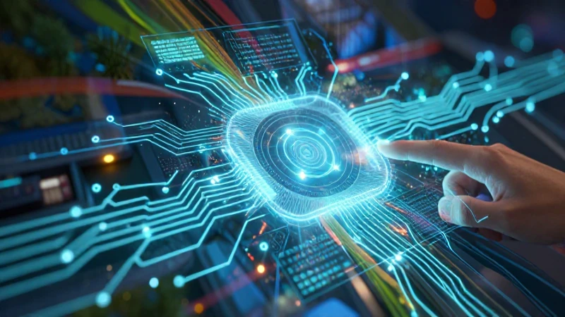 Interfaz holográfica futurista, vibrante y dinámica
