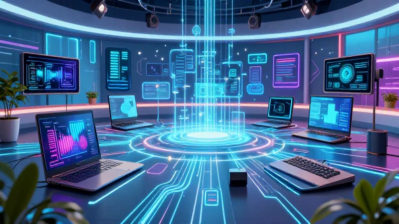Tecnología vibrante e ilustración detallada para blog