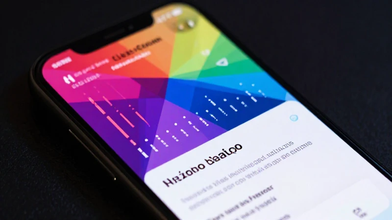 Smartphone educativo con interfaz geométrica dinámica