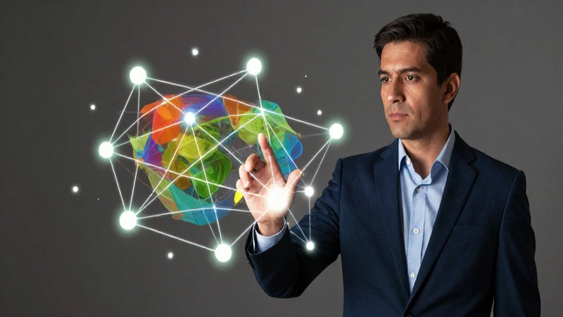 Profesor mexicano interactúa con red abstracta