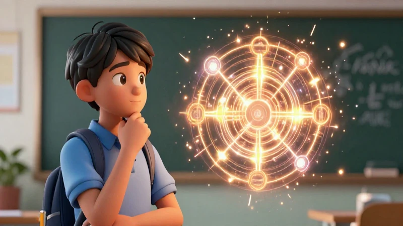 Estudiante en ilustración 3D dinámica