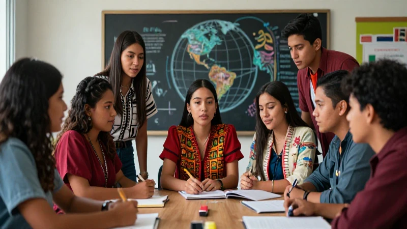 Estudiantes mexicanos colaboran en entorno educativo moderno