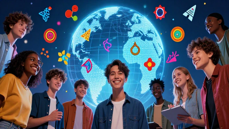 Colaboración global juvenil con estilo educativo