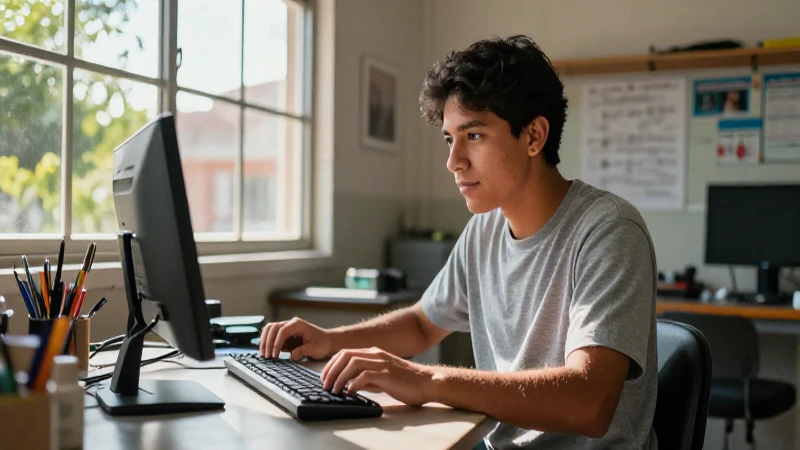 Aprendoencasayenclase: Educación Diversificada en Guatemala 5 Estudiante guatemalteco usa herramientas en taller