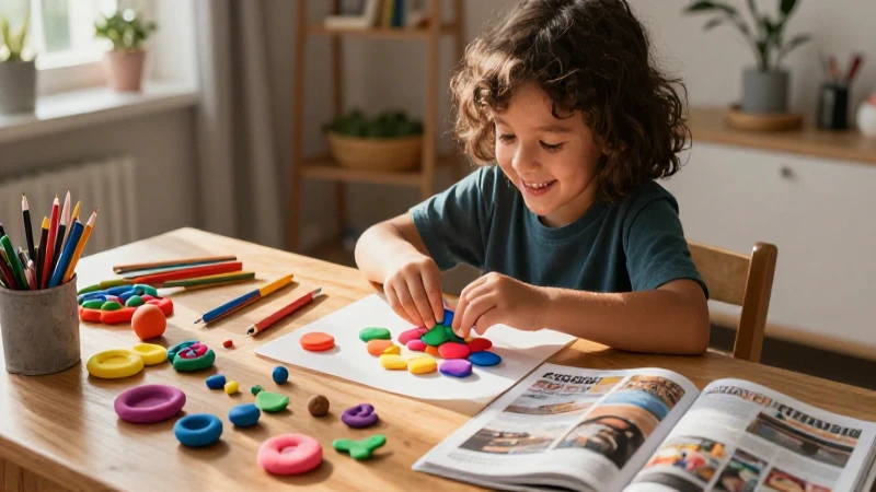 Diviértete y aprende en casa: Ideas para el ocio educativo 5 Niño feliz creando manualidades educativas en casa
